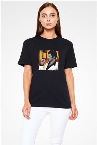 Al Pacino Baskılı Unisex Siyah Tişört