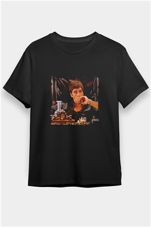 Al Pacino Baskılı Unisex Siyah Tişört