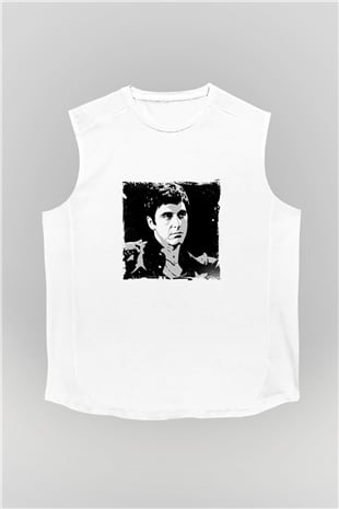 Al Pacino Unisex Baskılı Beyaz Kolsuz Tişört