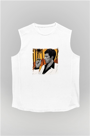 Al Pacino Unisex Baskılı Beyaz Kolsuz Tişört