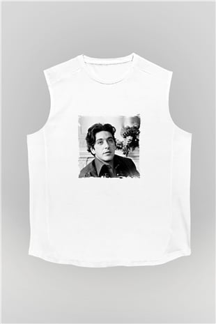 Al Pacino Unisex Baskılı Beyaz Kolsuz Tişört