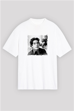 Al Pacino Oversize Baskılı Beyaz Tişört