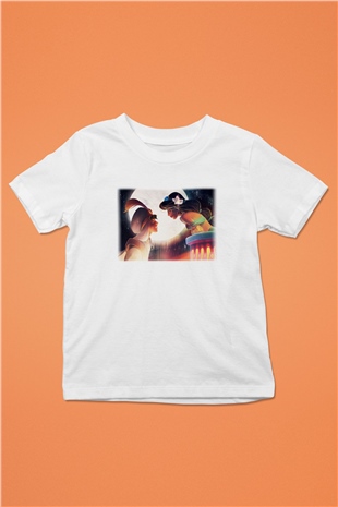 Aladdin Baskılı Beyaz Unisex Çocuk Tişört