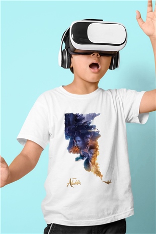 Aladdin Beyaz Unisex Çocuk Tişört