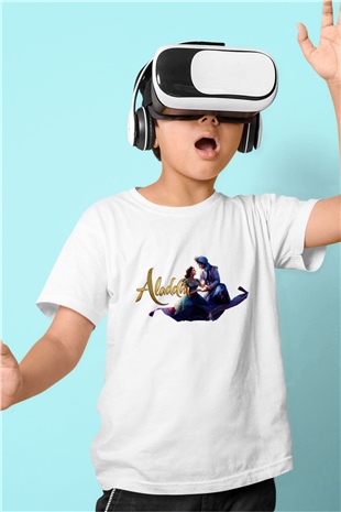 Aladdin Beyaz Unisex Çocuk Tişört