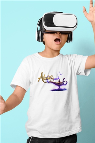Aladdin Beyaz Unisex Çocuk Tişört
