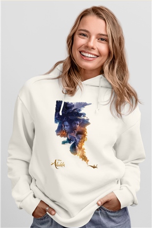 Aladdin Beyaz Unisex Hoodie
