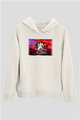 Aladdin Beyaz Unisex Hoodie