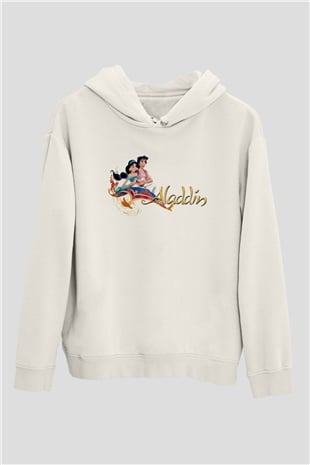 Aladdin Beyaz Unisex Hoodie