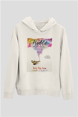 Aladdin Beyaz Unisex Hoodie