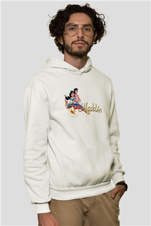 Aladdin Beyaz Unisex Hoodie