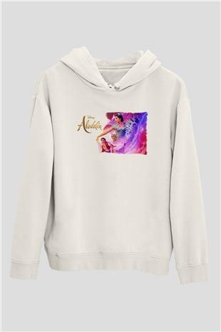 Aladdin Beyaz Unisex Hoodie