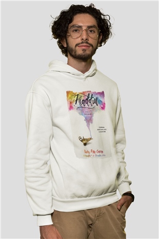 Aladdin Beyaz Unisex Hoodie