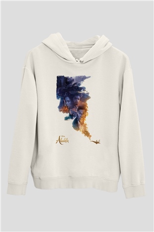 Aladdin Beyaz Unisex Hoodie