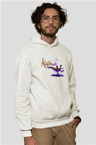 Aladdin Beyaz Unisex Hoodie