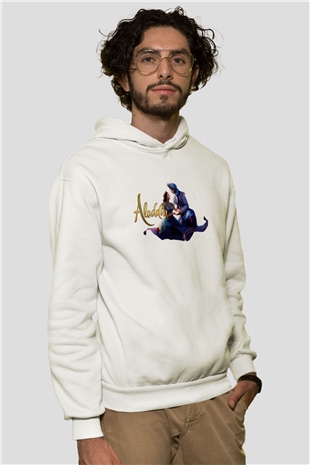 Aladdin Beyaz Unisex Hoodie