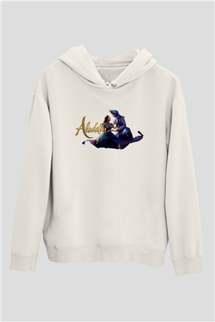 Aladdin Beyaz Unisex Hoodie