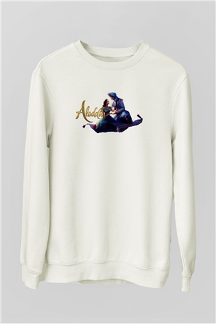 Aladdin Beyaz Unisex Sweatshirt