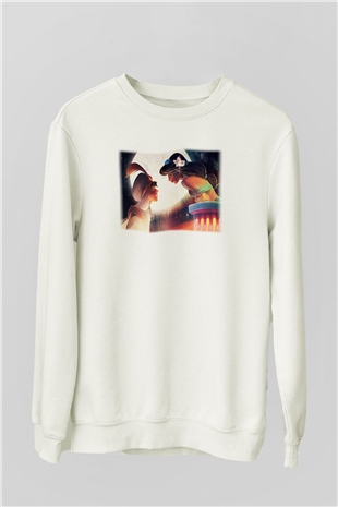 Aladdin Beyaz Unisex Sweatshirt