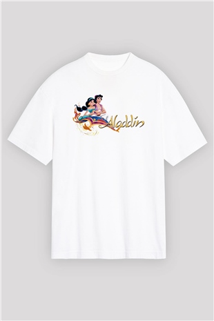 Aladdin Beyaz Oversize Tişört Oversize T-shirt