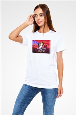 Aladdin Beyaz Unisex Tişört T-Shirt