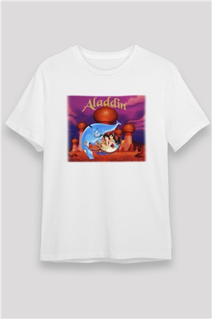 Aladdin Beyaz Unisex Tişört T-Shirt