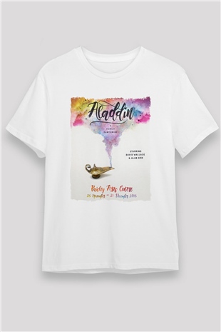 Aladdin Beyaz Unisex Tişört T-Shirt