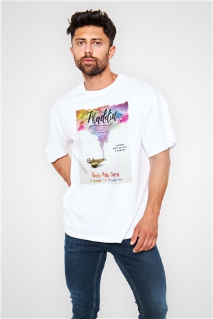 Aladdin Beyaz Oversize Tişört Oversize T-shirt