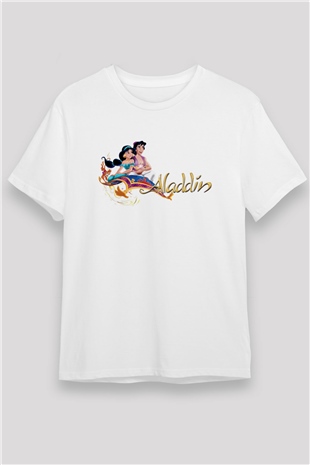 Aladdin Beyaz Unisex Tişört T-Shirt