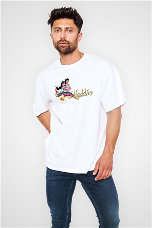 Aladdin Beyaz Oversize Tişört Oversize T-shirt