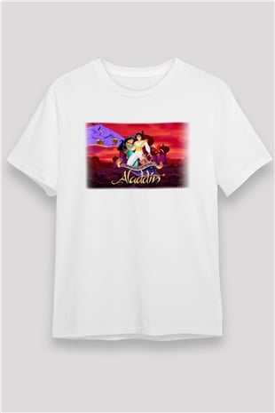 Aladdin Beyaz Unisex Tişört T-Shirt