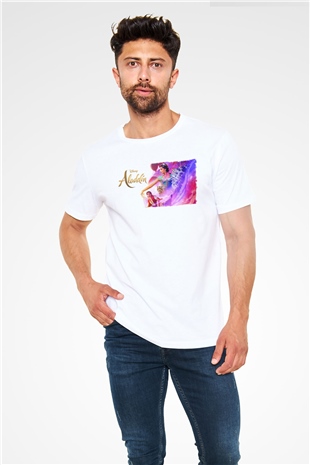 Aladdin Beyaz Unisex Tişört T-Shirt