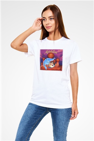 Aladdin Beyaz Unisex Tişört T-Shirt