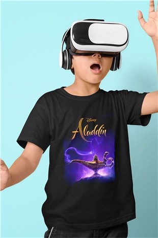 Aladdin Siyah Unisex Çocuk Tişört