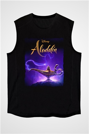Aladdin Siyah Unisex Kolsuz Tişört