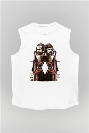 Alan Persons Project Baskılı Beyaz Unisex Kolsuz Tişört - Tshirt