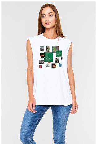 Alan Persons Project Baskılı Beyaz Unisex Kolsuz Tişört - Tshirt