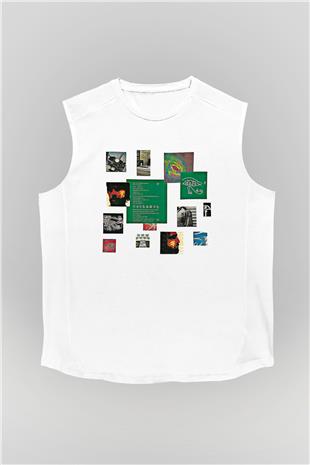Alan Persons Project Baskılı Beyaz Unisex Kolsuz Tişört - Tshirt