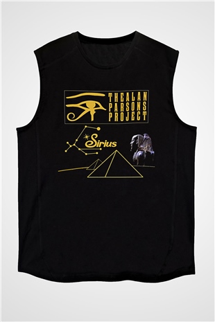Alan Persons Project Baskılı Unisex Siyah Kolsuz Tişört - Tshirt