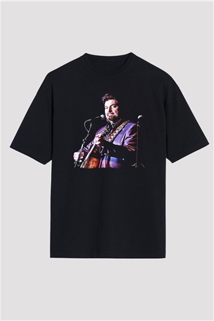 Alan Persons Project Baskılı Unisex Siyah Oversize Tişört - Tshirt