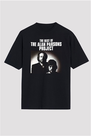 Alan Persons Project Baskılı Unisex Siyah Oversize Tişört - Tshirt