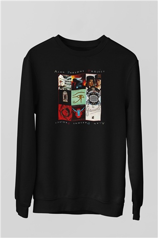 Alan Persons Project Baskılı Unisex Siyah Sweatshirt