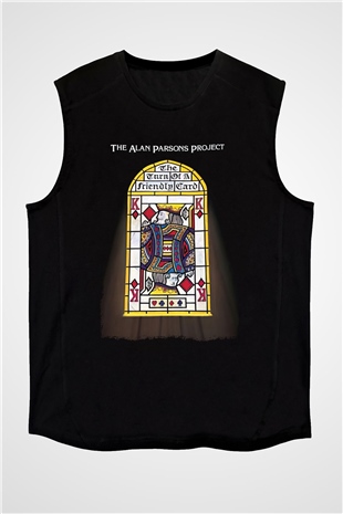 Alan Persons Project Baskılı Unisex Siyah Kolsuz Tişört - Tshirt
