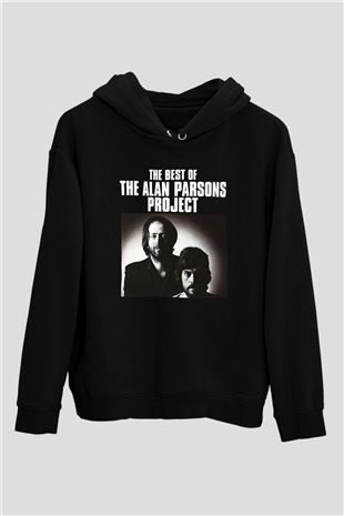 Alan Persons Project Baskılı Unisex Siyah Kapüşonlu Sweatshirt
