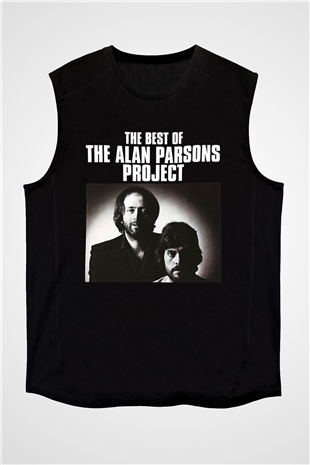 Alan Persons Project Baskılı Unisex Siyah Kolsuz Tişört - Tshirt