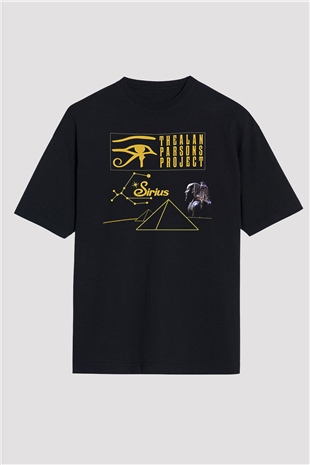 Alan Persons Project Baskılı Unisex Siyah Oversize Tişört - Tshirt