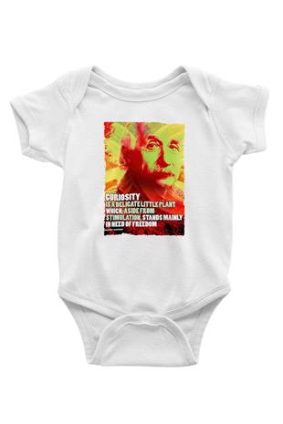 Albert Einstein Alıntı Baskılı Beyaz Bebek Body - Zıbın
