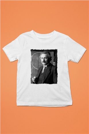 Albert Einstein Beyaz Unisex Çocuk Tişört