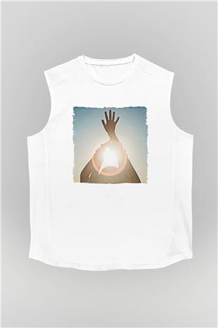 Alcest Baskılı Beyaz Unisex Kolsuz Tişört - Tshirt