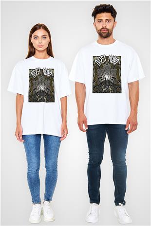 Alcest Baskılı Beyaz Unisex Oversize Tişört - Tshirt